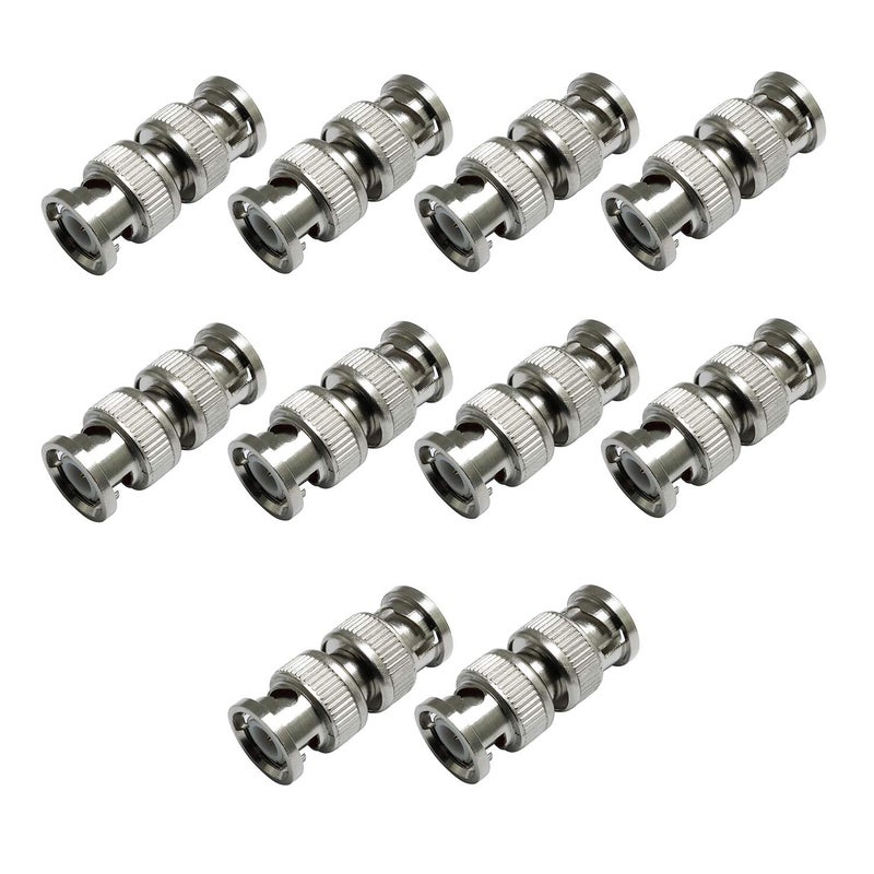 RuiLing 10PCS BNC Male Plug to Male Coupler Adapter, CCTV RG59 Cable Security System Video Camera BNC Coax Coaxial Coupler Connector - Image 1